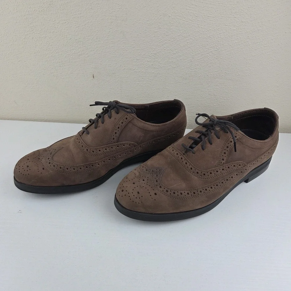 Dexter Men's Brown Suede Leather Waterproof Wing Tip Lace Up Shoes‎ Size 10.5 WW